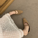 Damen elegante Slipper mit modischem Riemchen und hochwertiger Obermaterialstruktur R&B