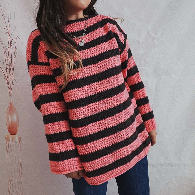 R&B | Gestreifter Strickpullover Mit Sanften Farben