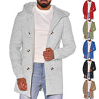 Herren modische Jacke mit Kapuze und doppelter Knopfleiste R&B
