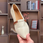 Damen Elegante Ballerinas mit schickem Riemchen und hochwertigem Lederoberteil R&B