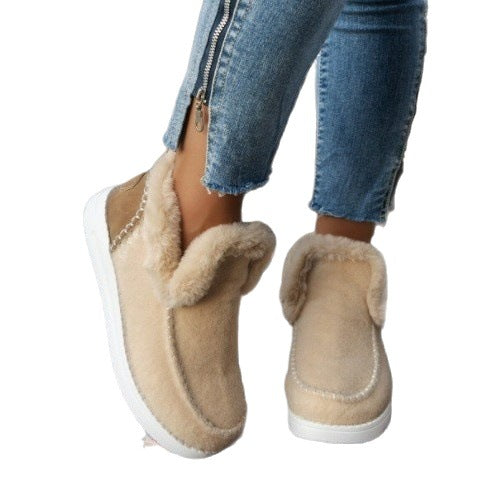 Damen bequeme Fleece-Hausschuhe mit warmem Innenfutter und rutschfester Sohle R&B