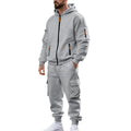 Herren nan urbanes Funktions-Cargo-Sweatset mit Kapuzenjacke, Reißverschlusstaschen und konisch zulaufender Cargo-Jogger R&B