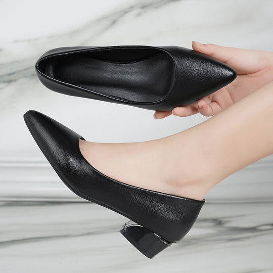 Damen elegante spitze Pumps mit komfortablem Blockabsatz R&B