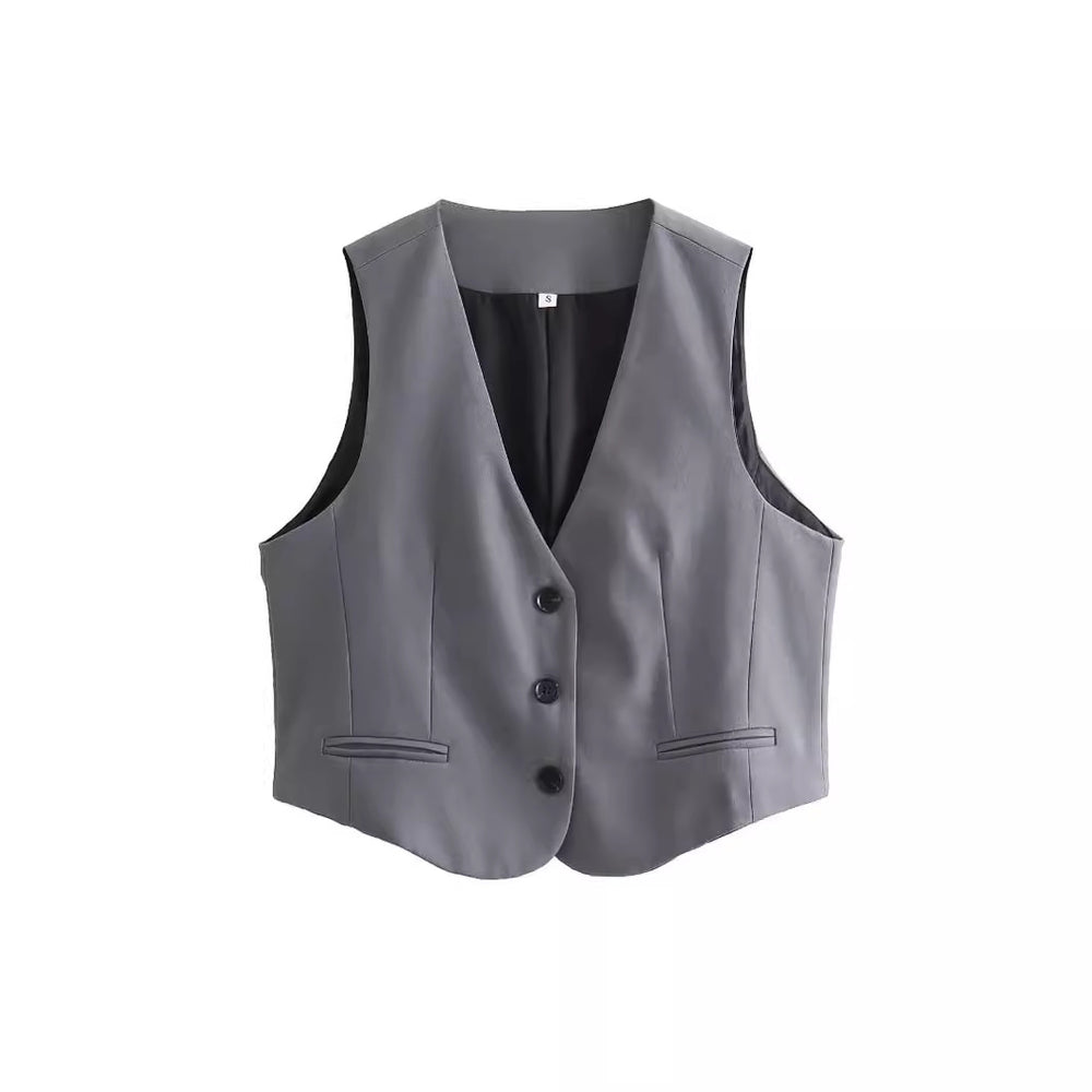 Damen Elegante Taillierte Weste R&B