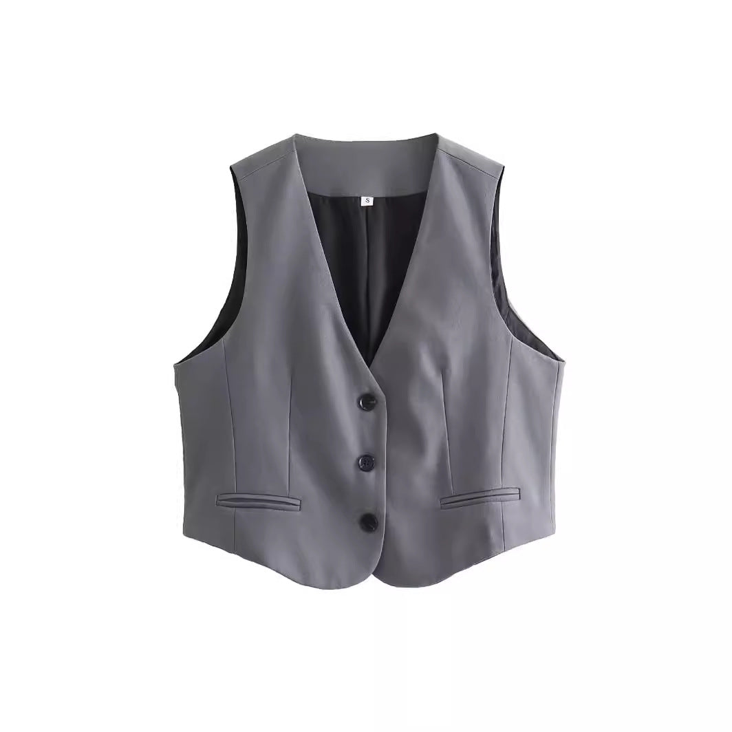 Damen Elegante Taillierte Weste R&B