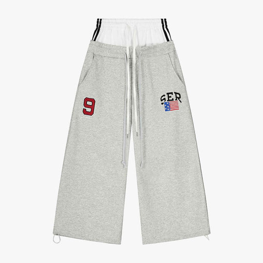 Damen Modische Sweathose mit weitem Schnitt und Sportstreifen R&B