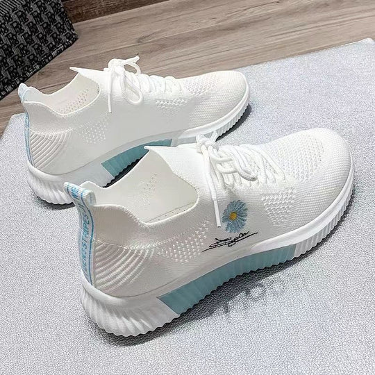 Damen modische Sneaker mit floralem Design und elastischem Einsatz R&B