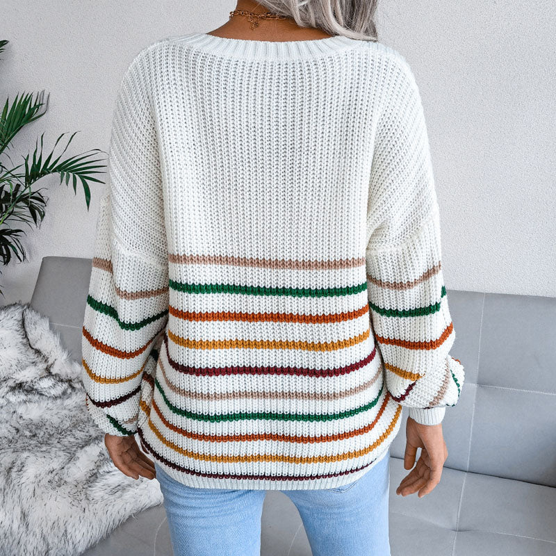 R&B | Gestreifter Pullover mit Farbkontrast