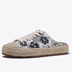 Damen Espadrilles mit glänzenden Pailletten und geflochtenem Jutesohle R&B