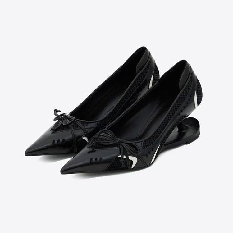 Damen elegante Slingback-Ballerinas mit raffinierter Schleifenapplikation und komfortablem Fußbett R&B