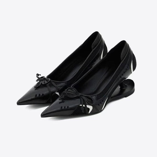Damen elegante Slingback-Ballerinas mit raffinierter Schleifenapplikation und komfortablem Fußbett R&B