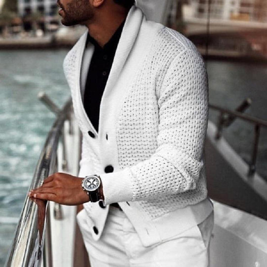 Herren modischer Strickblazer mit strukturiertem Design R&B