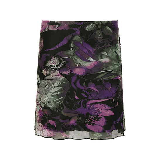Damen Midi-Rock mit floralem Design und elastischem Bund R&B
