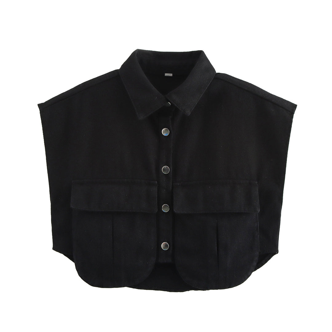 Damen ärmellose Utility-Bluse mit Taschen R&B