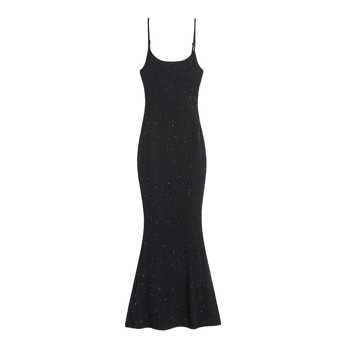 Damen Glamouröses Maxikleid mit eleganten Spaghetti-Trägern und ausgestelltem Saum R&B