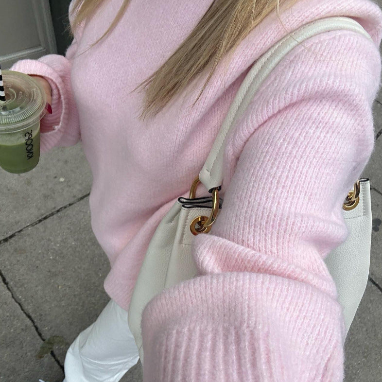 Damen lässiger Oversized Pullover aus hochwertiger Baumwolle R&B