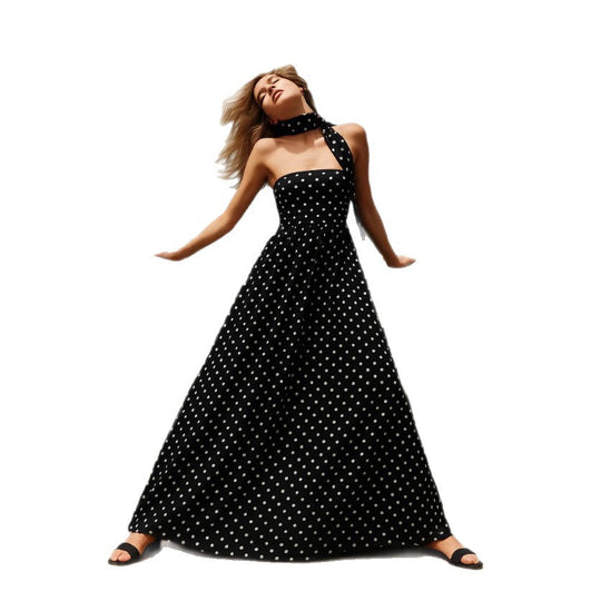 Damen Maxikleid mit Polka-Dots Heidi-Mode