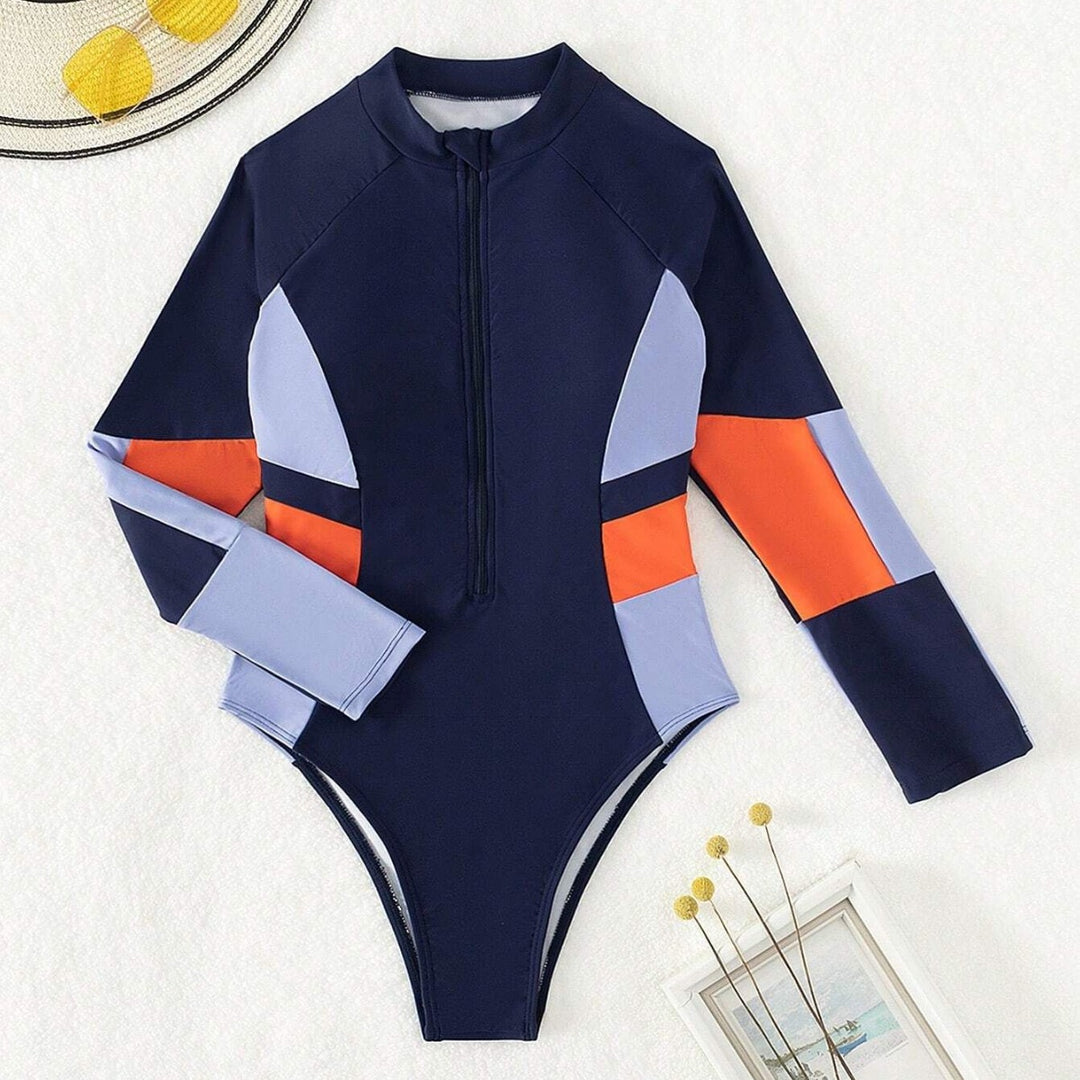 Damen Hochgeschlossener Sport-Badeanzug R&B