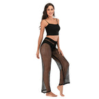 Damen Häkel Strandhose mit hoher Taille und weitem Schnitt R&B