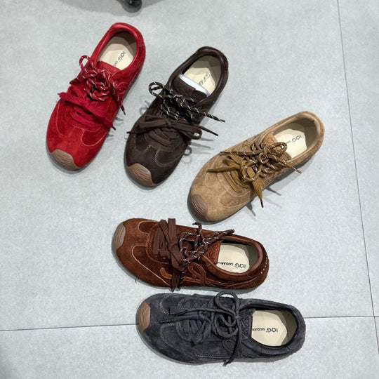 Damen modische Sneakers aus hochwertigem Wildleder mit individuell verstellbaren Schnürsenkeln R&B