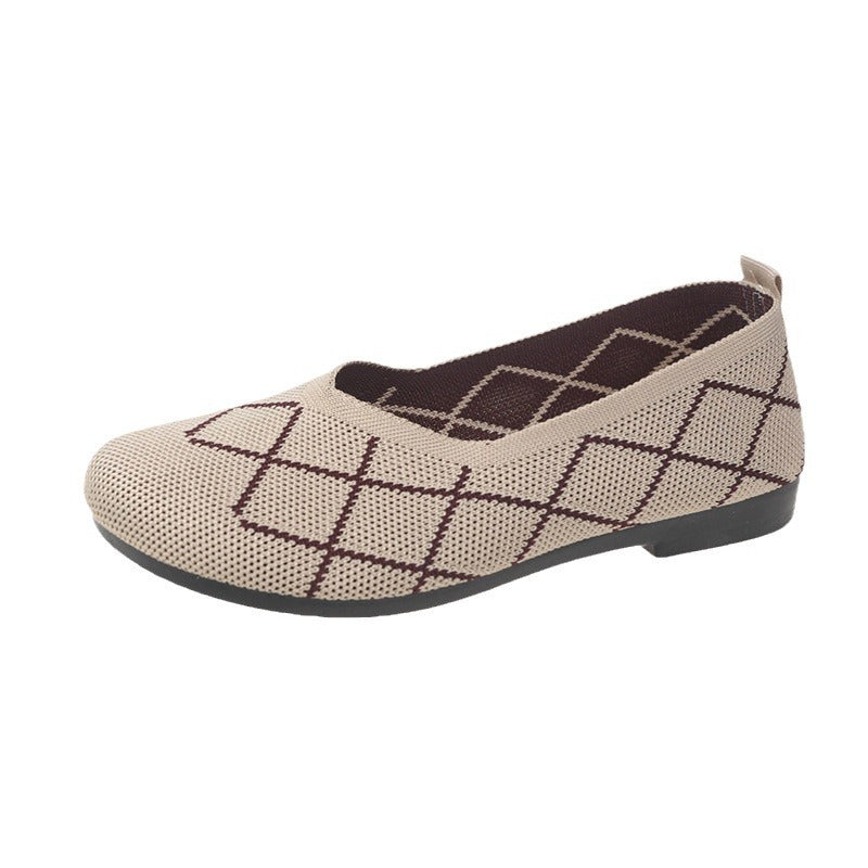 Damen leichte und atmungsaktive Ballerinas aus flexiblem GewR&Be R&B