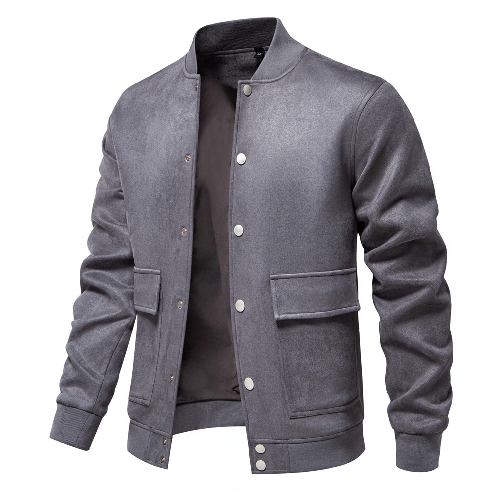 Herren leichter Kunstleder-Jacke mit praktischen Taschen