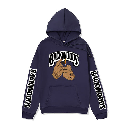 Damen Kapuzensweater mit kreativen Grafikdesign und seitlichen Kängurutaschen R&B