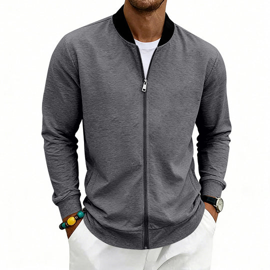 Herren nan leichte Bomberjacke aus Jersey mit Stehkragen elastischen Bündchen und verdeckten Eingrifftaschen R&B
