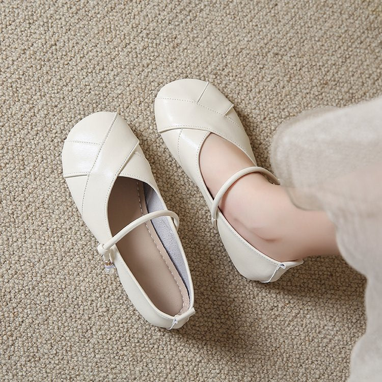 Damen Ballerinas mit dekorativem Riemen R&B