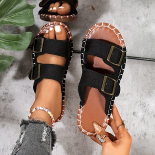 Damen offene Riemchensandalen mit verstellbaren Schnallen R&B