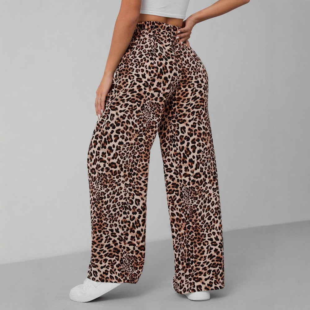 Damen Relaxed Fit Leopardenmuster Palazzo-Hose R&B