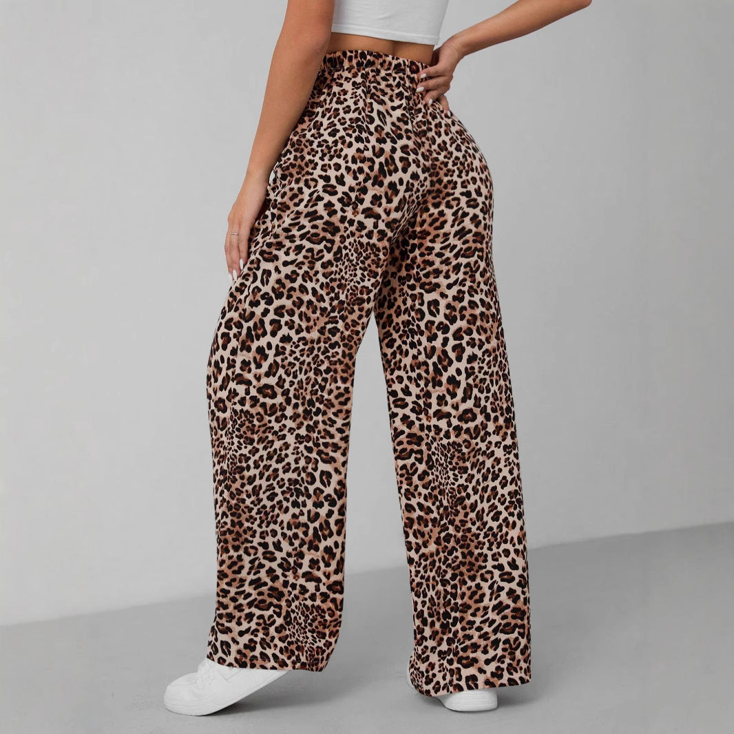 Damen Relaxed Fit Leopardenmuster Palazzo-Hose R&B