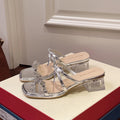 Damen glamouröse Sandalen mit funkelnden Strassdetails und transparentem Blockabsatz EB