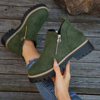 Damen Trendige Chelsea-Boots mit seitlichem Reißverschluss und rutschfester Sohle R&B