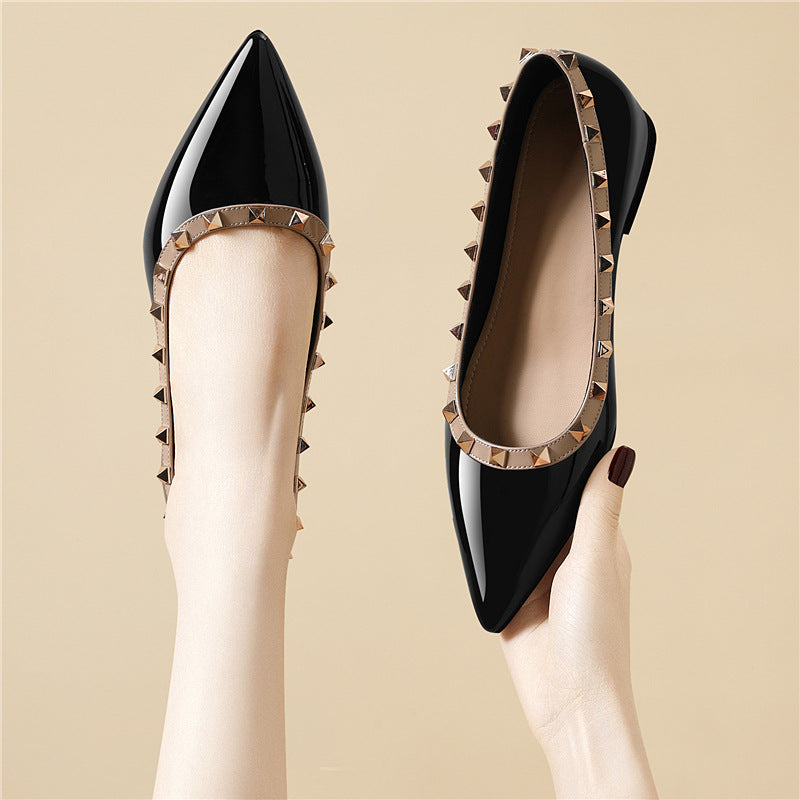 Damen elegante spitze Ballerinas mit Nieten R&B