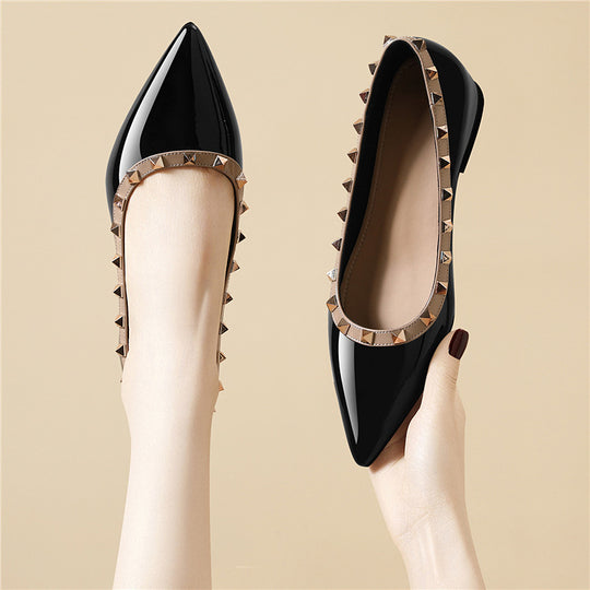 Damen elegante spitze Ballerinas mit Nieten R&B