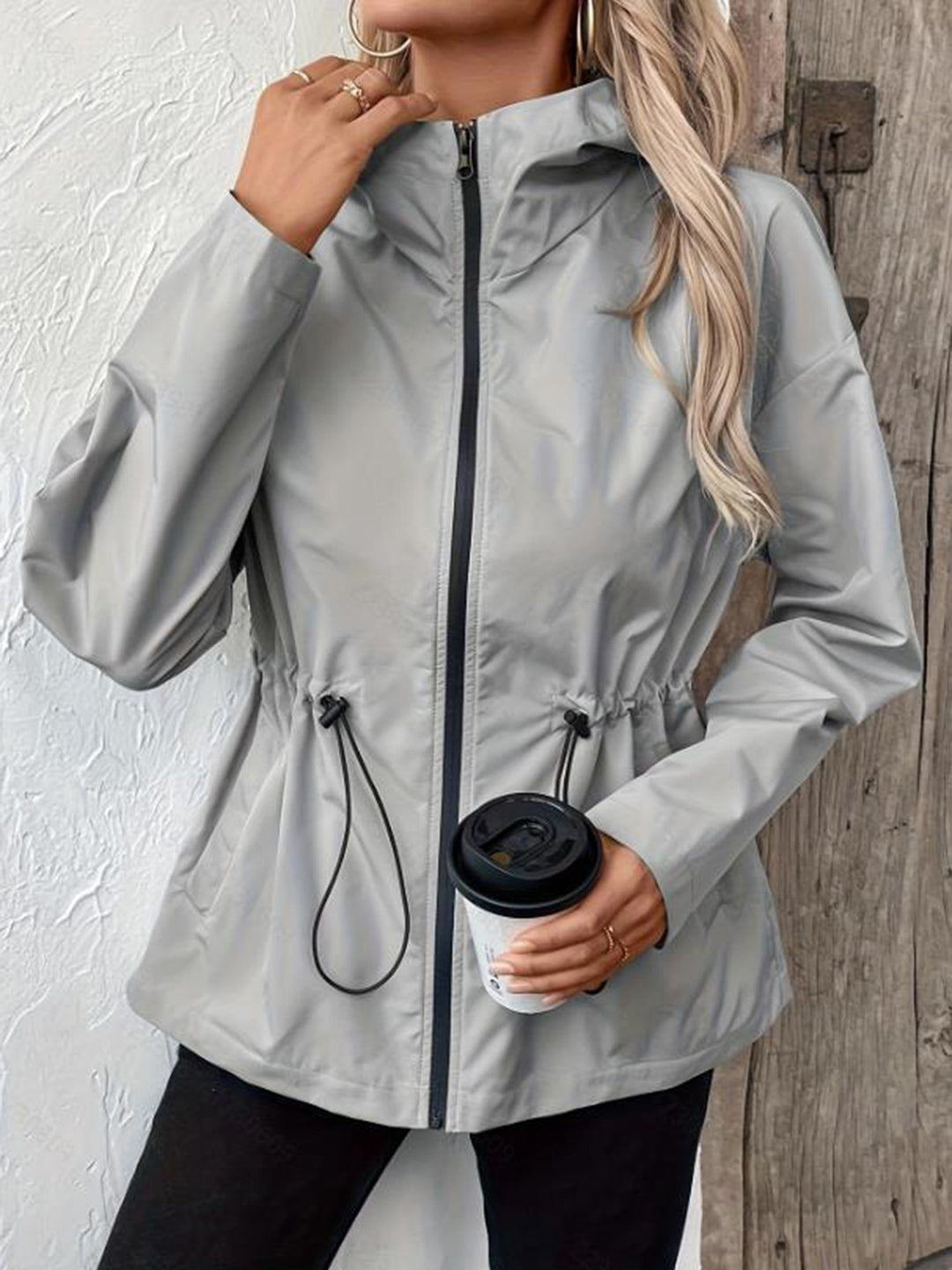 Damen knielange Funktionsjacke mit verstellbarem Bund R&B