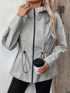 Damen knielange Funktionsjacke mit verstellbarem Bund R&B