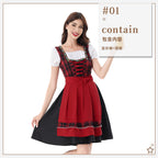 Damen nan traditionelles Dirndlkleid mit Karo-Mieder und gesteppter Schürze R&B