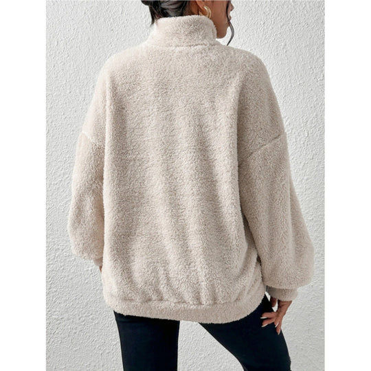 Damen Fleece-Pullover mit hohem Kragen R&B