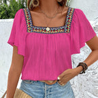 Damen Luftige Sommerbluse mit Stickereien R&B