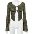 Damen Langarmshirt mit asymmetrischem Ausschnitt und detailverliR&Btem Cut-Out R&B
