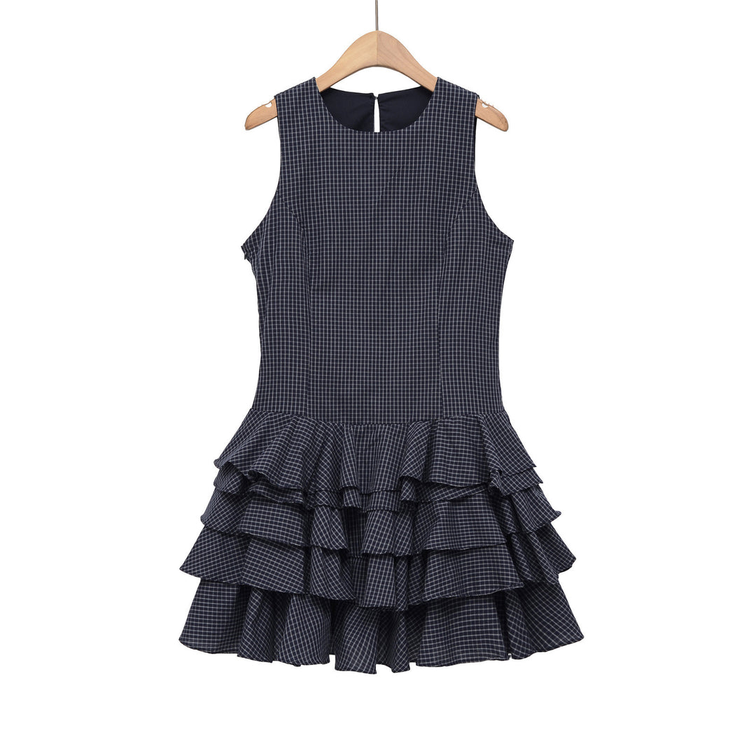 Damen Raffiniertes Sommerkleid mit voluminösem Rüschensaum und elegantem Muster R&B