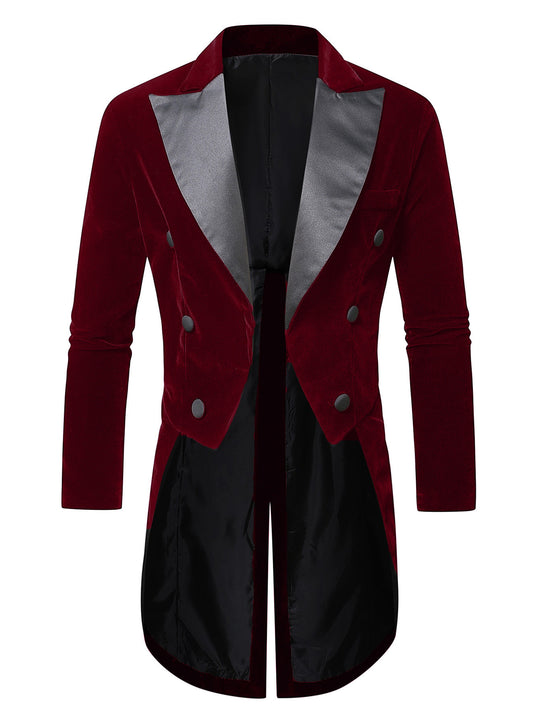 Herren eleganter Samtblazer mit modernem Schnitt und glänzenden Details R&B