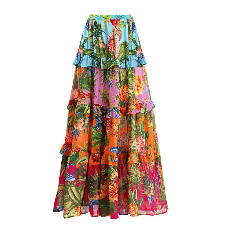 Damen Einteiler Badeanzug mit floralem Muster und Rüschendetails R&B