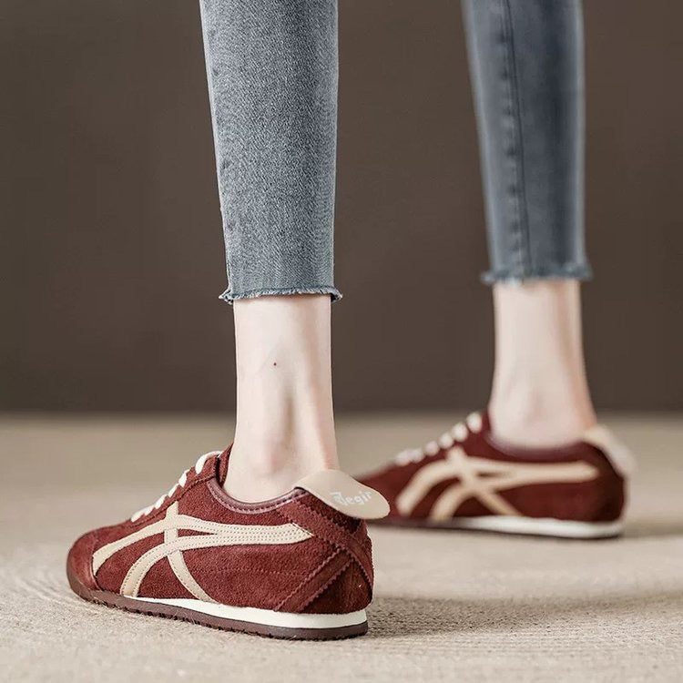 Damen Sportliche Sneaker aus hochwertigem Veloursleder mit sicherem Halt und bequemer Dämpfung R&B