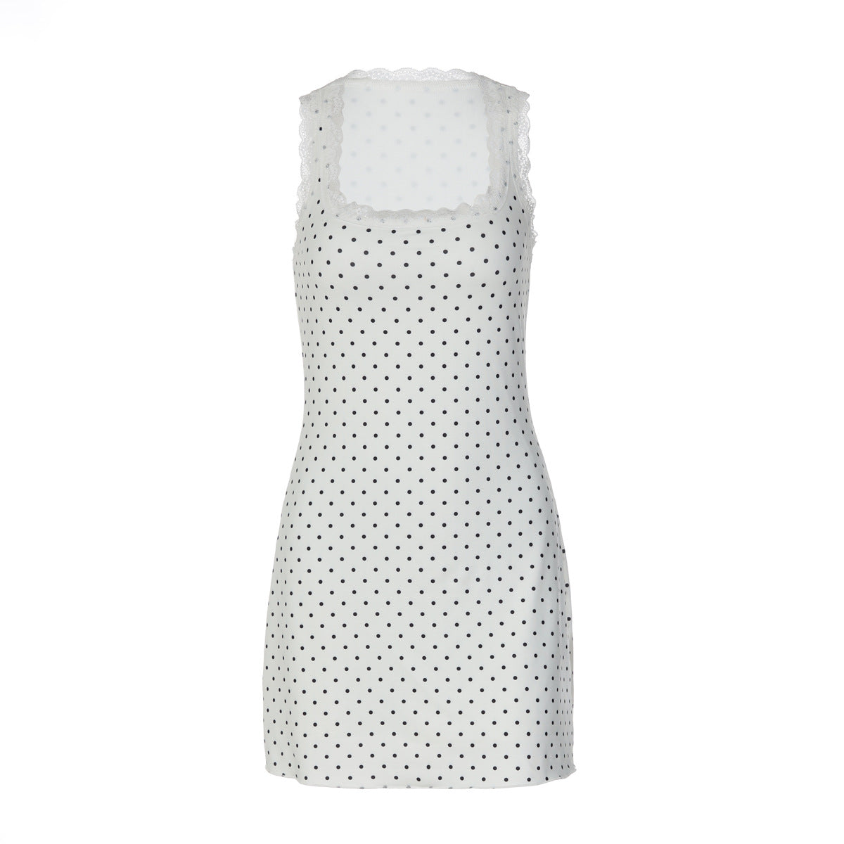 Damen Verspieltes Minikleid mit Punkten und Spitzenbesatz R&B