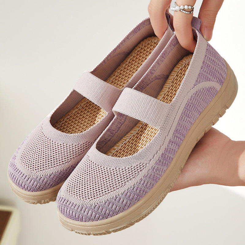 Damen Bequeme Slip-On Sportschuhe mit elastischem Riemen