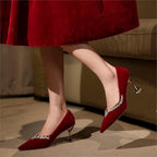 Damen elegante spitze Pumps mit Kristallverzierung R&B