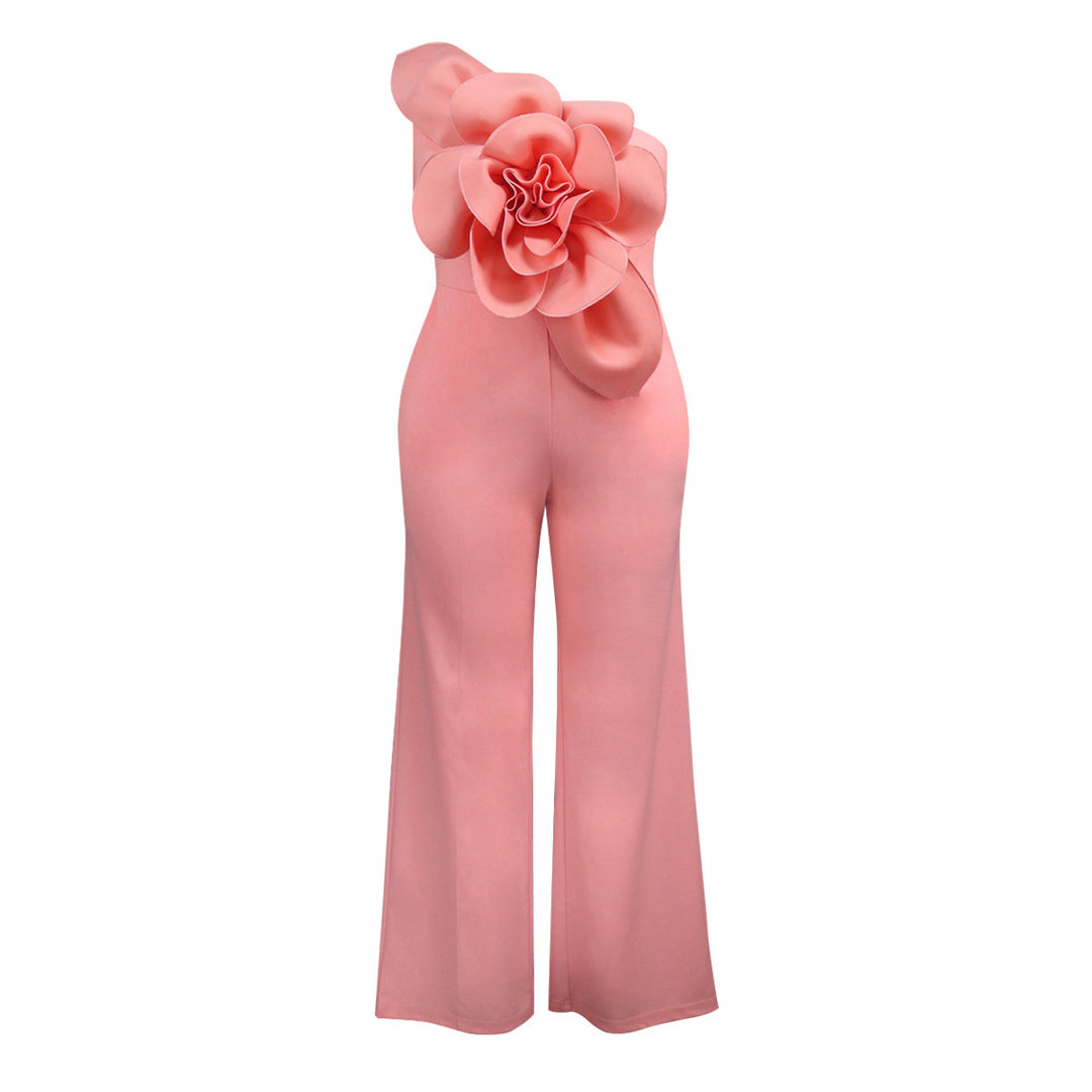 Damen Eleganter Jumpsuit mit floralen Applikationen R&B